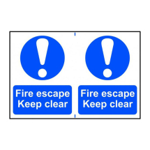 300 x 200mm FIRE ESCAPE KEEP CLEAR PVC 300 x 200mm FIRE ESCAPE KEEP CLEAR PVC