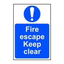 200 x 300mm FIRE ESCAPE KEEP CLEAR - PVC 200 x 300mm FIRE ESCAPE KEEP CLEAR - PVC