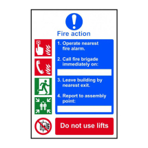 200 x 300mm FIRE ACTION PROCEDURE - PVC 200 x 300mm FIRE ACTION PROCEDURE - PVC